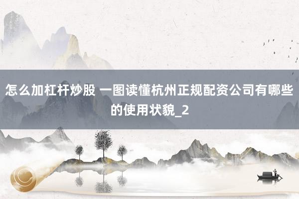 怎么加杠杆炒股 一图读懂杭州正规配资公司有哪些的使用状貌_2